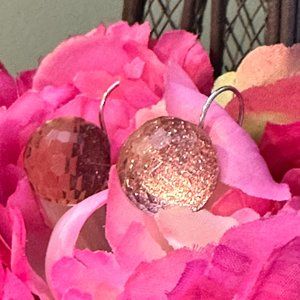 Lever Back Clear Ball Earrings